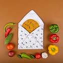 Clazkit Set of 4 Roti Chapati Cover 100% Cotton Traditional Roti Rumals Tortilla Covers-Square, Assorted