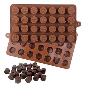 clazkit silicone 28-cavity emoji emoticans candy chocolate diy molds weight  approx 5 grams amp size  2 x 2 x 15 cm per cavity - set of 1