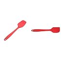 Clazkit Silicone Steel Spatula, Red &amp; Silicone Spatula Steel Handle, Red Combo