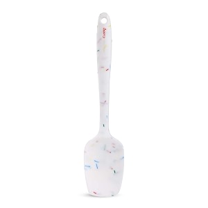 clazkit yh-486w silicone iron non-sticky spatula reusable kitchen set for cookingwhite color with stripes