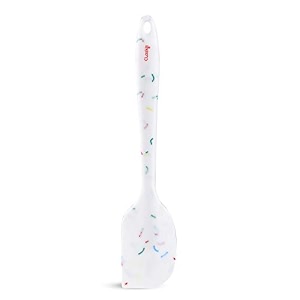 clazkit yh-547w silicone iron non-sticky spatula kitchen set for cookingwhite color with stripes