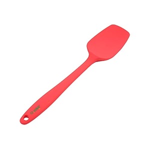 clazkit yh486 silicone coated stainless steel spatula  bpa-free heat resistant non-scratch turner for non-stick cookware  red