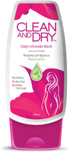 clean and dry prevents itching  burningrestores natural ph balance intimate wash 190 ml pack of 1