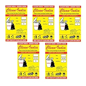 25x30 large -70 pcs pack of 5 x 14 pcs  large disposable garbage bags trash waste dustbin bags of 63cm x 76cm