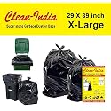 29X39 (XL) | 40 pcs (Pack of 4 X 10 Pcs)| Extra Large Black Disposable Garbage Bags Dustbin Bags | 73 X 99cm (Black)