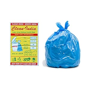 3 pack of blue garbage bags - 19x21  3 packs of 30 pcs - 90 pcs  blue medium disposable dustbin bags for dry waste