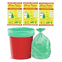 Garbage bags Clean India - 3 Packs Medium Garbage Bags for Dry and Wet Waste,(90 pcs) (Green)
