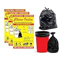 GARBAGE BAGS Clean India - 3 Packs Medium Garbage Bags(90 pcs). (Black) GARABGE BAGS FOR KITCHEN, TRASH BAGS, WASTE BAGS, DUSTBIN BAGS
