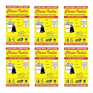 plastic garbage bags premium heavy duty trashdustbin bags for pantry 19x21 inches pack of 6 180 piece