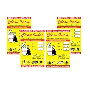 clean india - plastic garbage bags premium heavy duty trashdustbin bags for pantry 25x30 inches pack of 4 56 piece