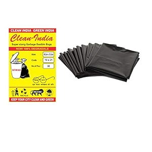 plastic 100 recyclable garbage bags  medium19 inch x 21 inch  120 piece - black