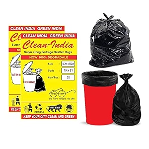 plastic garbage bagsdustbin bags medium 19x21 inches m 60 piece bags black