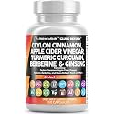Clean Nutraceuticals Ceylon Cinnamon Capsules + Berberine Turmeric Apple Cider Vinegar Ginseng Bitter Melon (Karela) Gymnema Milk Thistle Fenugreek Supplement Pills Powder for Men &amp; Women