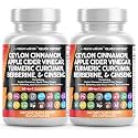 Clean Nutraceuticals Ceylon Cinnamon Capsules + Berberine Turmeric Apple Cider Vinegar Ginseng Bitter Melon Gymnema Milk Thistle Fenugreek Supplement (60 Count (Pack of 2))
