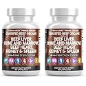 Clean Nutraceuticals Grass Fed Beef Liver Capsules - Premium Quality Supplement Packed with Desiccated, Beef Heart, Spleen, Pancreas Plus Bone & Marrow Dao Enzyme Pills (Pack of 2)