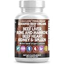 Clean Nutraceuticals Grass Fed Beef Liver Capsules - Premium Quality Supplement Packed with Desiccated, Beef Heart, Spleen, Pancreas Plus Bone & Marrow Dao Enzyme Pills