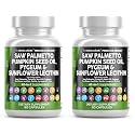 Clean Nutraceuticals Saw Palmetto Pumpkin Seed Oil Pygeum Sunflower Lecithin Stinging Nettle Cranberry - Prostate Supplements for Men with Lycopene - 90 Caps (Pack of 2)