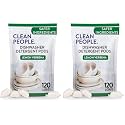 The Clean People Dishwasher Pods - Cuts Grease &amp; Rinses Sparkling Clean - Residue-Free - Phosphate Free Dishwashing Pods (120 Count, Lemon Verbena) (Pack of 2)