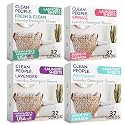 Clean People Laundry Detergent Sheets- Recyclable Packaging, Hypoallergenic, Stain Fighting, Works with All Machines including HE (128 Count, Variety Pack)