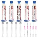 No Clean Soldering Flux 559 10CC 10mL Solder Fluxs Paste Syringe for Electronics 10 milliliters with Needle Dispensing Tool (Pack of 5Pcs)