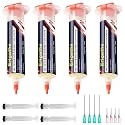 No Clean Soldering Flux Paste(4Pack), Rosin Flux with Needle Dispensing Tool, Solder Flux for Electronics Soldering, Tin soldering, Lead-Free Rosin Soldering Flux For Circuit Boards and Copper