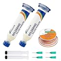 No Clean Soldering Flux Paste & Solder Wick, Solder Flux for Electronics Soldering (2x10cc), Solder Removal Kit for Desoldering