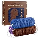 Cleangor 3Pcs African Net Sponge Authentic with Knots - Exfoliating Body
