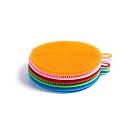 Cleaning Sponge - Kgeorix Silicone Scrubber for Kitchen Scrubber Fruit and Vegetable Washing Brush Round Scrubber Pad Multipurpose Silicone Dishwashing Tools for Kitchen - Multicolor