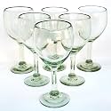 Clear 13 oz Wine Glasses (set of 6), Recycled Glass, Lead-free, Toxin-Free (13 oz Wine)