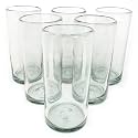 Clear 20 oz Tall Iced Tea Glasses (set of 6), Hand Blown Mexican Glassware, Recycled Glass Drinking Glasses, Lead-Free, Cocktail Margarita Glasses, Wine Glasses, Shot Glasses, Whiskey Glasses (IceTea)