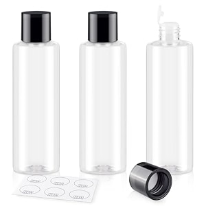 clear 200ml68oz travel size toiletries 3 pack plastic travel bottles double leak proof travel size containers for shampoo lotion body wash refillable empty travel bottles with 6pcs labels