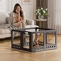 Clear-air Dog Playpen Indoor Acrylic Pen, 24" H, Black, 8 Panels