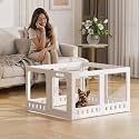 Clear-air Dog Playpen Indoor Acrylic Pen, 30" H, White, 8 Panels