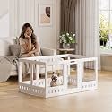 Clear-air Dog Playpen Indoor Acrylic Pen, 30" H, White, 10 Panels