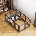 Clear-air Dog Playpen Indoor Acrylic Pen, 24" H, Black, 12 Panels