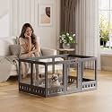 Clear-air Dog Playpen Indoor Acrylic Pen, 30" H, Black, 10 Panels