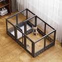 Clear-air Dog Playpen Indoor Acrylic Pen, 30" H, Black, 12 Panels