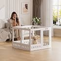 Clear-air Dog Playpen Indoor Acrylic Pen, 35" H, White, 8 Panels