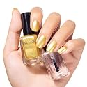 Clear Base Top Coat Metallic Gold Nail Polish, No Lamp Needed