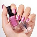 Clear Base Top Coat Nail Polish Metallic Purple, No Lamp Needed