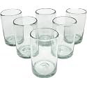 Clear Blown 9 oz Juice Glasses (set of 6) Mexican Handmade Glassware, Recycled Glass, Lead-free, Toxin-Free (Juice)