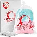 Clear Cotton Candy Bags with Ties, Bulk 100 Count, Great for Cotton Candy Sticks and Cones, Individual Bags for Stands and Accessories