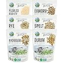 CLEAR CREEK Certified Glyphosate Residue Free Khorasan, Durum, Rye, Spelt, Pearl Barley, and Einkorn Wheat Berries | 6 lbs (6-1 lb bags) | Non-GMO Project Verified