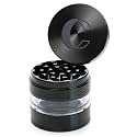 Clear Cut 4 Piece Herb Grinder – 2.75" Manual Dry Herb Grinder, Spice Mill with Transparent Storage Chamber & Diamond-Sharp Teeth, Aluminum Alloy, Portable, Easy-Clean Design