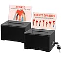 Clear Donation Box with Lock & Sign Holder, Versatile for Fundraising, Ballot Voting, Suggestions, and Tips Jar, Secure Storage Design, Size 6.2x4.6x4.0 Inch, Clear 2 Pack