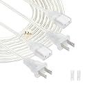 Clear Extension Cord, 3 FT, 2 Pack, Indoor Thin Invisible Cable