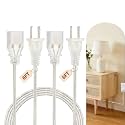 Clear Extension Cord, 6 FT, 2 Pack, Indoor Thin 2 Prong Design