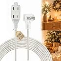 Clear Extension Cord, 9FT Flat Plug, 3 Outlets, 2 Prong, 1 Pack