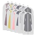 Clear Garment Bags for Hanging Clothes, 12 Pack 60 Inch Gown Covers