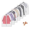 Clear Garment Bags for Hanging Clothes with 5 Cedar Balls, 7 Pack 31 Inch